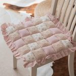 Patchwork ruffled chair cushion