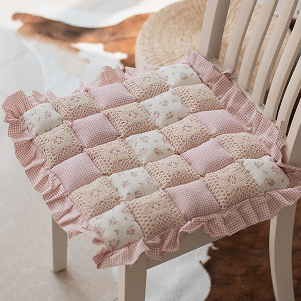 61cOpNEzO9L._AC_SL1001_.jpg Patchwork ruffled chair cushion - Image 1