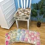 Patchwork lace-trimmed chair cushion - Image 2