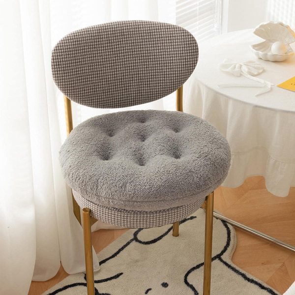 Round lambskin thickened seat cushion