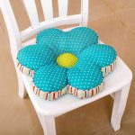 Floral polka dot chair cushion